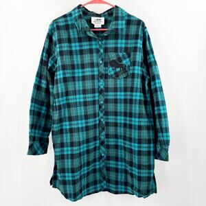 Back In the Saddle Tunic Womens Size Extra Large Flannel Plaid Embroidered Horse